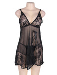 Soft Lace Babydoll With Thong - 2 litir