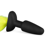 Silicone Butt Plug With Tail - Yellow